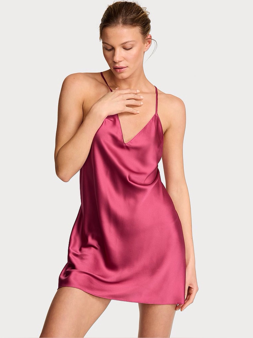 Victoria’s Secret Satin Open-Back Slip Dress Size XL